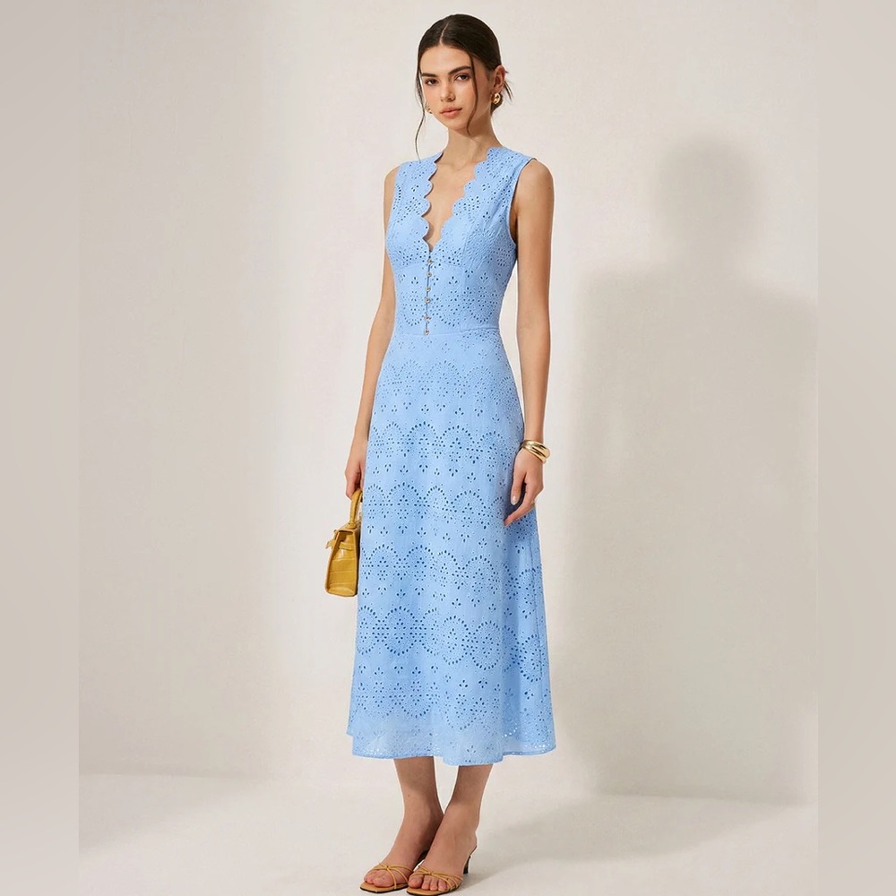 Commense Sleeveless Eyelet Dress